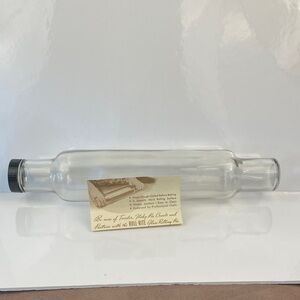 Premium Glass Rolling Pin with Black Cap